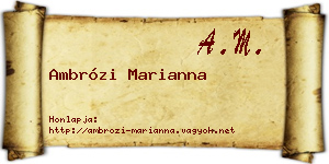 Ambrózi Marianna névjegykártya