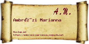 Ambrózi Marianna névjegykártya